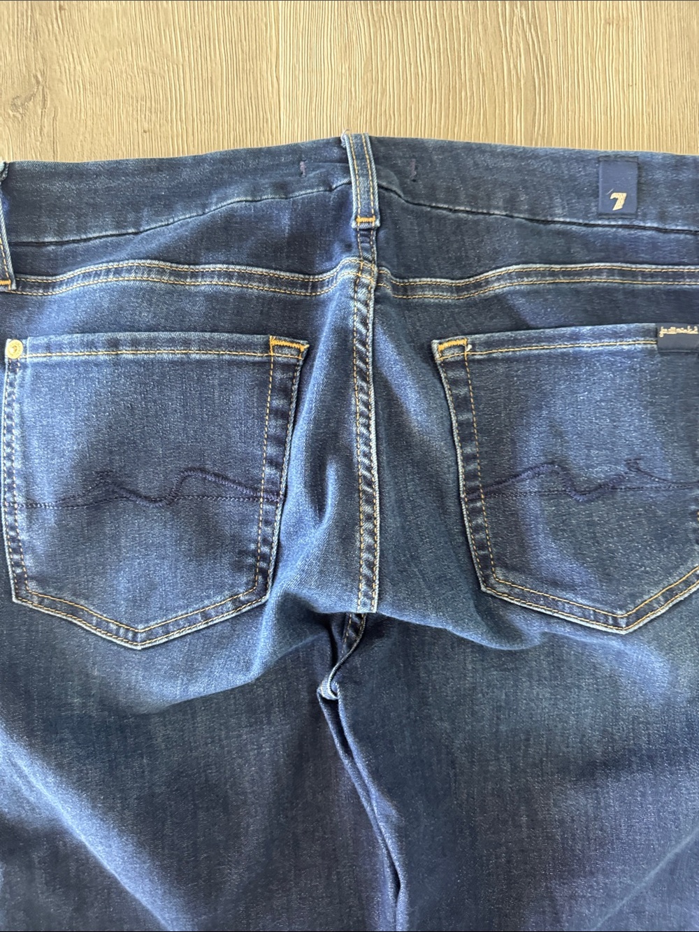 7 For All Mankind Dark Blue Straight-Leg Jeans - Picture 5 of 6